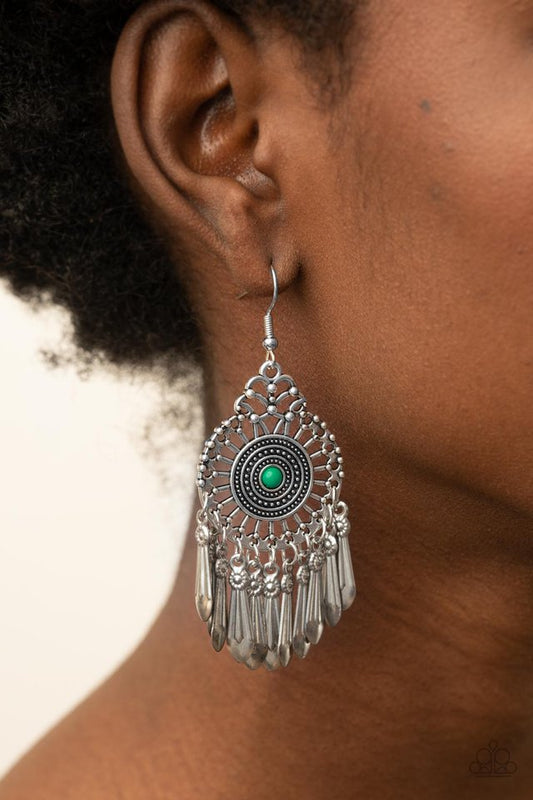 ​Dream a Little DREAMCATCHER - Green - Paparazzi Earring Image