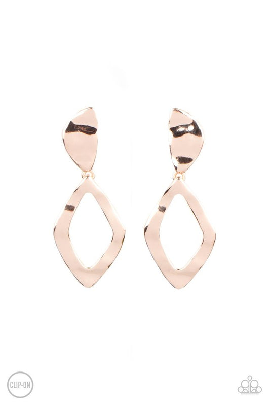 Industrial Gallery - Rose Gold - Paparazzi Earring Image