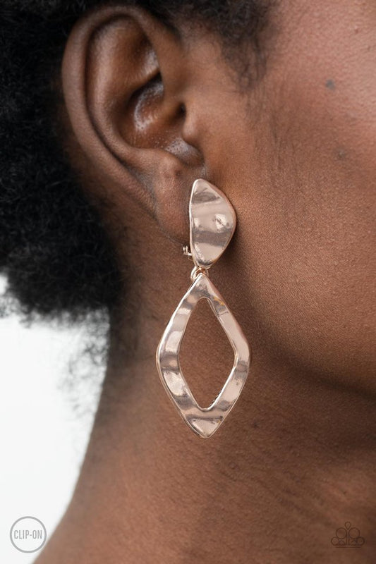 Industrial Gallery - Rose Gold - Paparazzi Earring Image