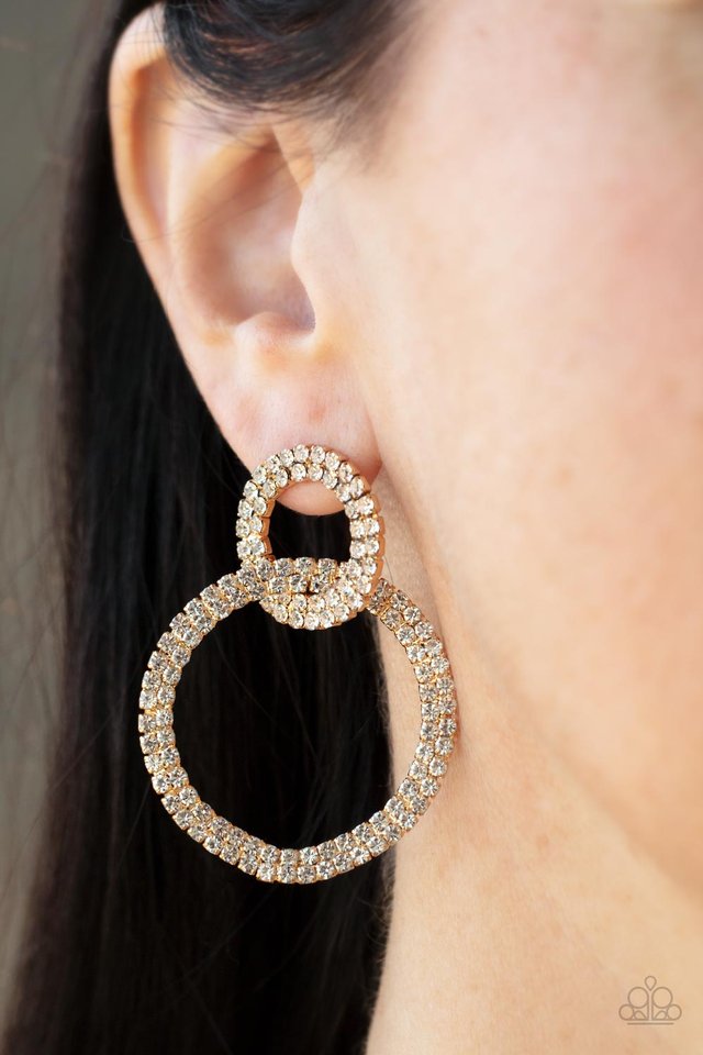 ​Intensely Icy - Gold - Paparazzi Earring Image