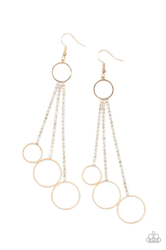 Demurely Dazzling - Gold - Paparazzi Earring Image