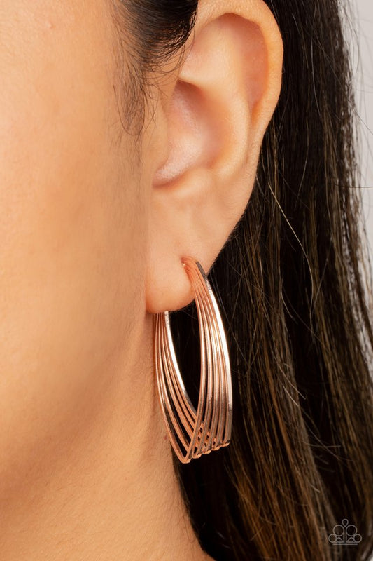 ​Industrial Illusion - Rose Gold - Paparazzi Earring Image