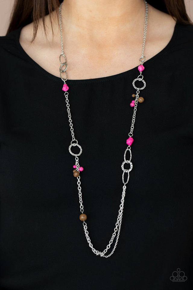 ​Sandstone Safari - Pink - Paparazzi Necklace Image