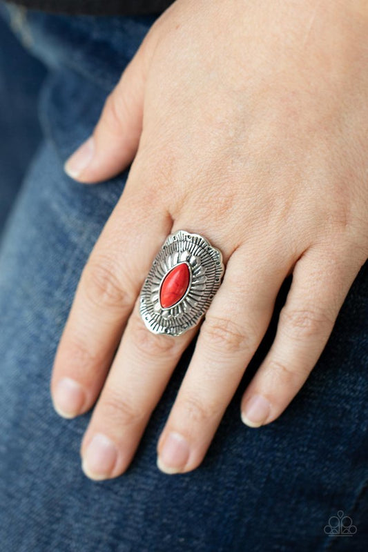 Ornamental Allure - Red - Paparazzi Ring Image