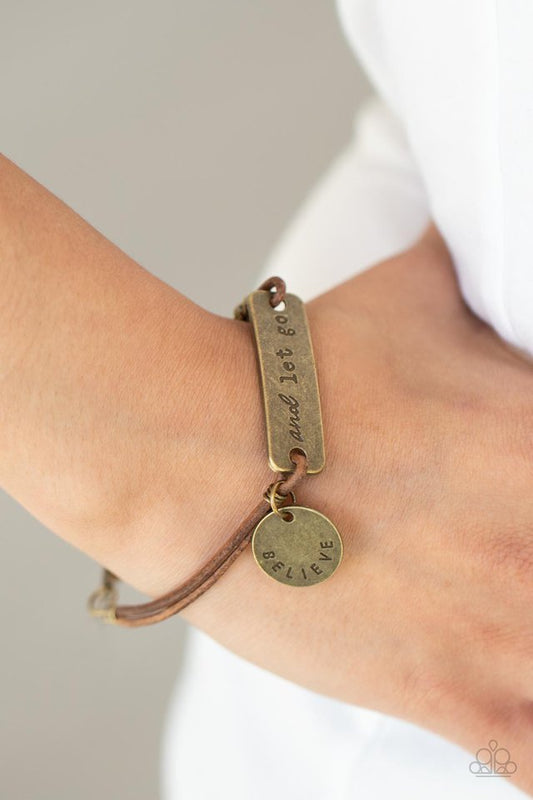 ​Believe and Let Go - Brass - Paparazzi Bracelet Image