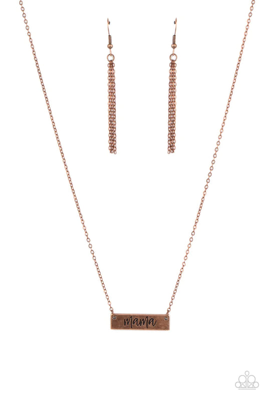 Paparazzi Necklace ~ Blessed Mama - Copper