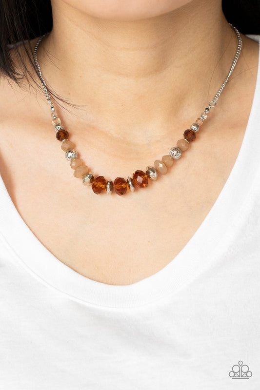 Turn Up The Tea Lights - Brown - Paparazzi Necklace Image