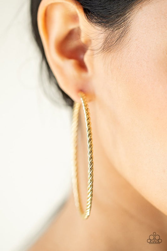 ​Resist The Twist - Gold - Paparazzi Earring Image