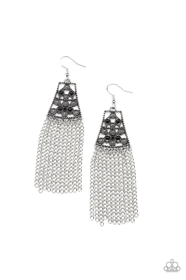 ​Cleopatras Allure - Black - Paparazzi Earring Image