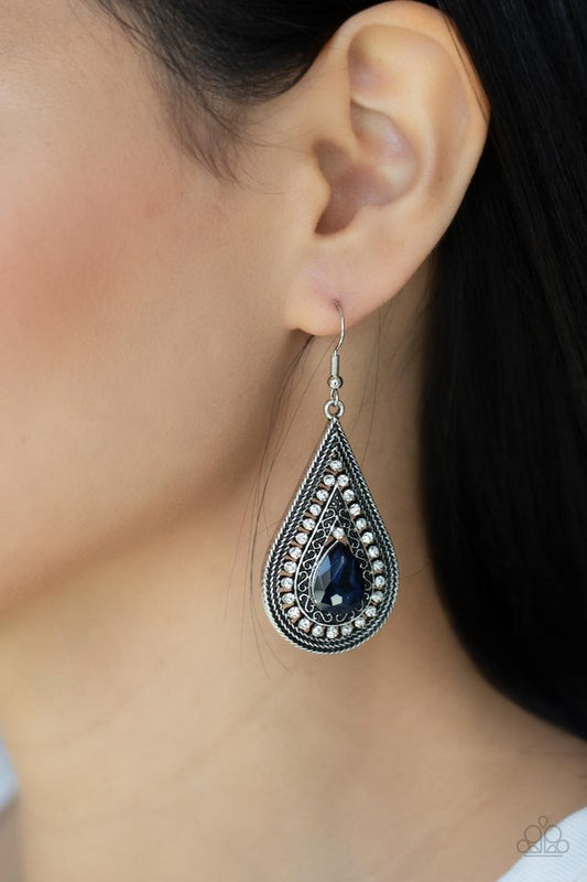 ​Metro Masquerade - Blue - Paparazzi Earring Image