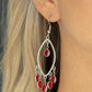 Glassy Grotto - Red - Paparazzi Earring Image