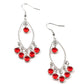 Glassy Grotto - Red - Paparazzi Earring Image