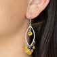 Glassy Grotto - Yellow - Paparazzi Earring Image