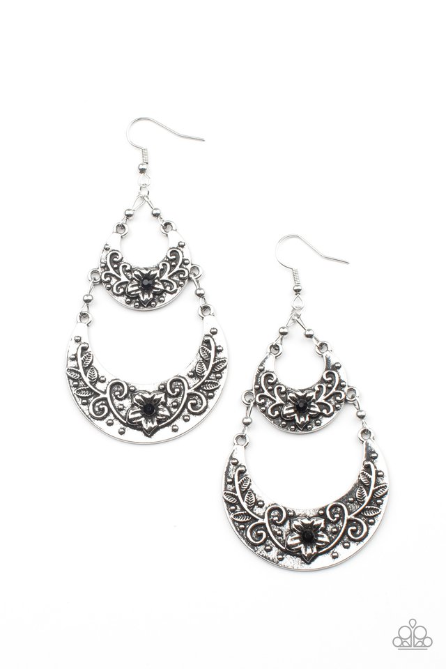 Springtime Gardens - Black - Paparazzi Earring Image