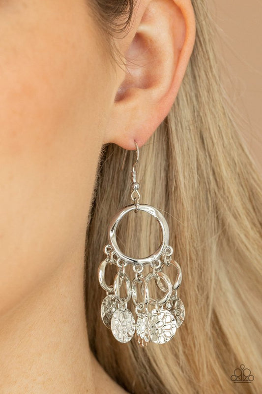 Partners in CHIME - Silver - Paparazzi Earring Image