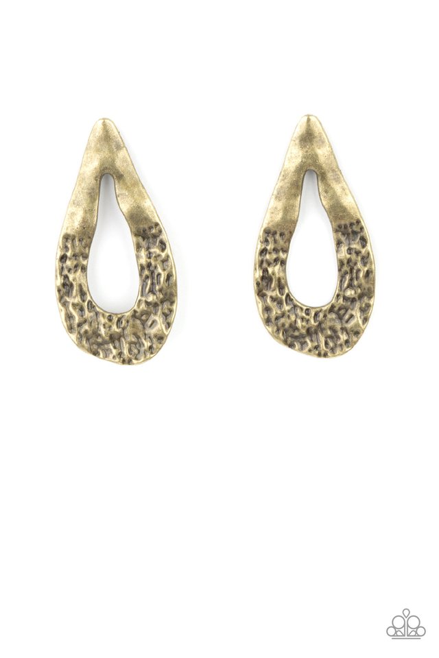 ​Industrial Antiquity - Brass - Paparazzi Earring Image