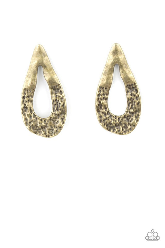 ​Industrial Antiquity - Brass - Paparazzi Earring Image