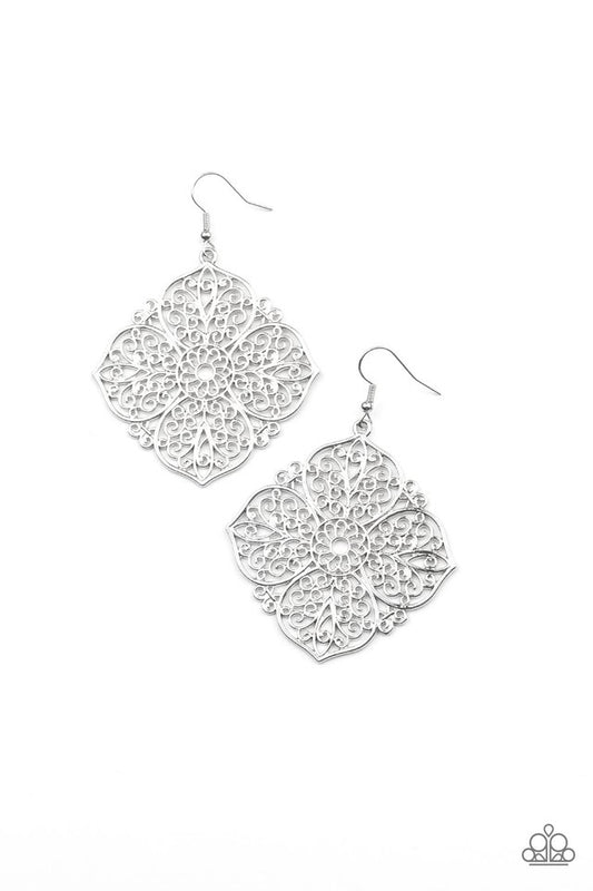 Dubai Detour - Silver - Paparazzi Earring Image