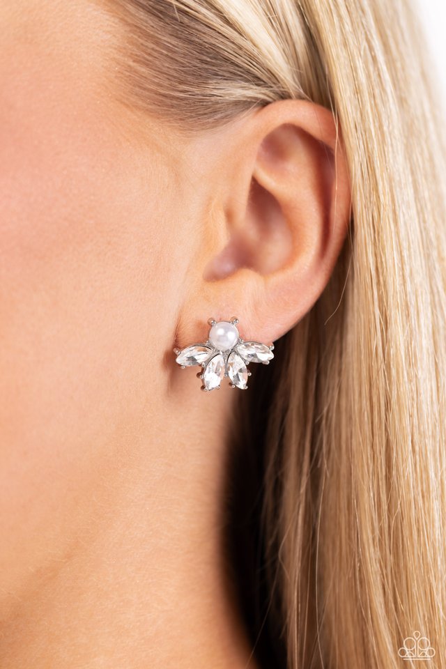 ​Stellar Showcase - White - Paparazzi Earring Image