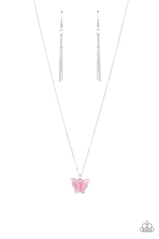 ​Butterfly Prairies - Pink - Paparazzi Necklace Image