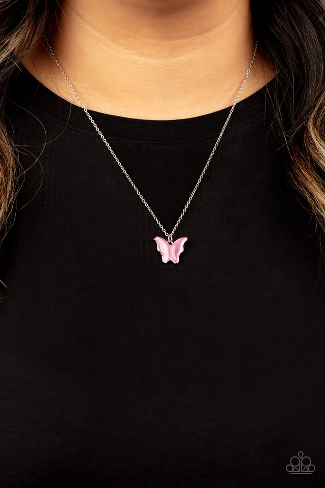 ​Butterfly Prairies - Pink - Paparazzi Necklace Image