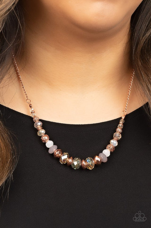 Turn Up The Tea Lights - Copper - Paparazzi Necklace Image