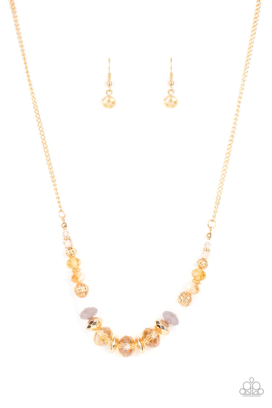 Paparazzi Necklace ~ Turn Up The Tea Lights - Gold