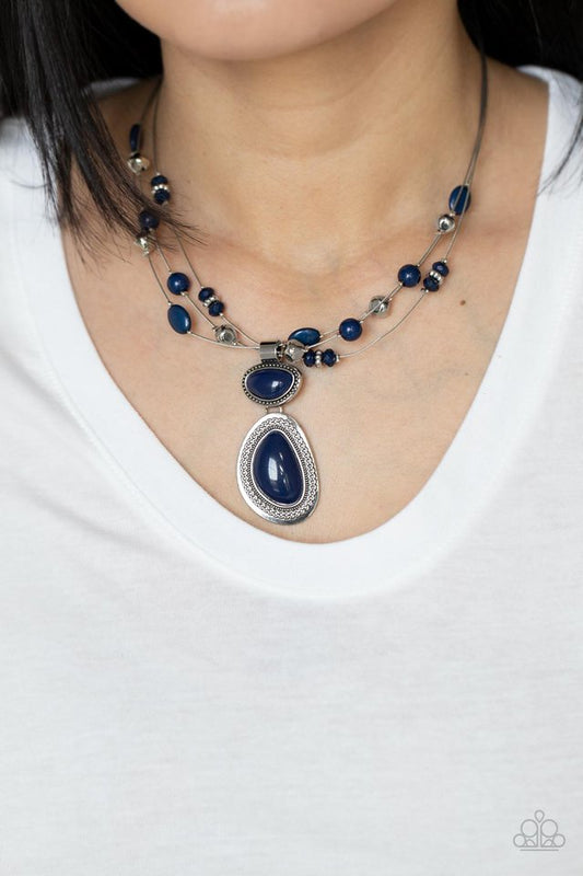 ​Discovering New Destinations - Blue - Paparazzi Necklace Image