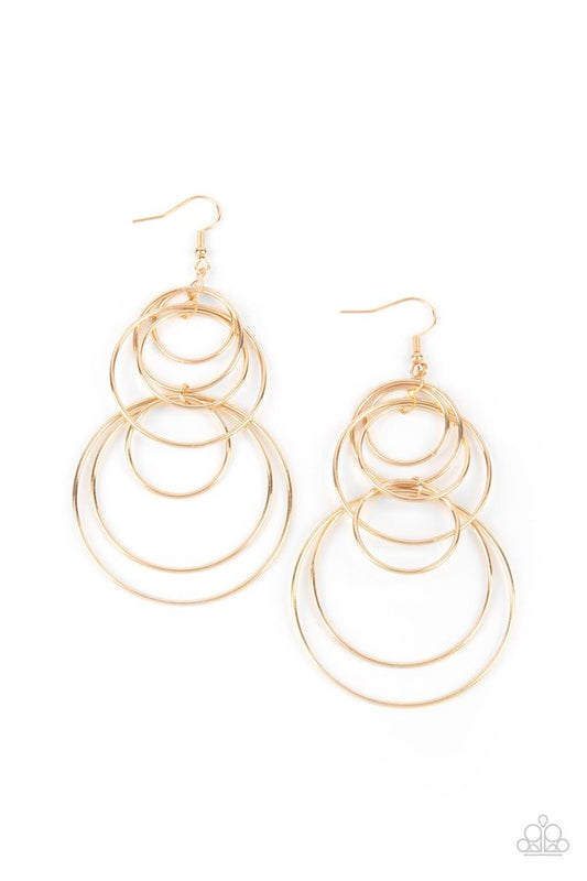 I Feel Dizzy - Gold - Paparazzi Earring Image