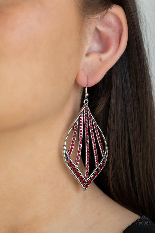 Showcase Sparkle - Red - Paparazzi Earring Image