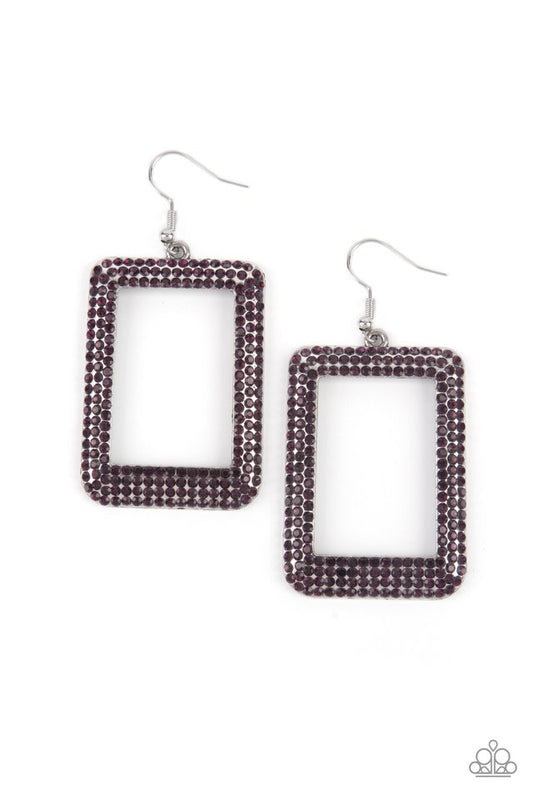 World FRAME-ous - Purple - Paparazzi Earring Image