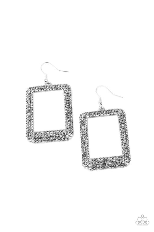 World FRAME-ous - Silver - Paparazzi Earring Image