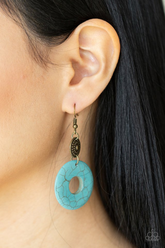 Earthy Epicenter - Brass - Paparazzi Earring Image