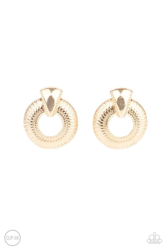 ​Industrial Innovator - Gold - Paparazzi Earring Image