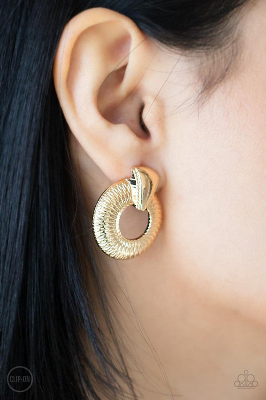 ​Industrial Innovator - Gold - Paparazzi Earring Image