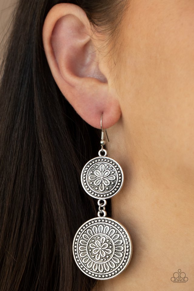 Road Trip Paradise - Silver - Paparazzi Earring Image