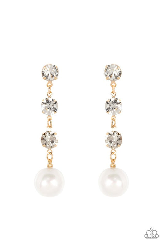 Yacht Scene - Gold - Paparazzi Earring Image