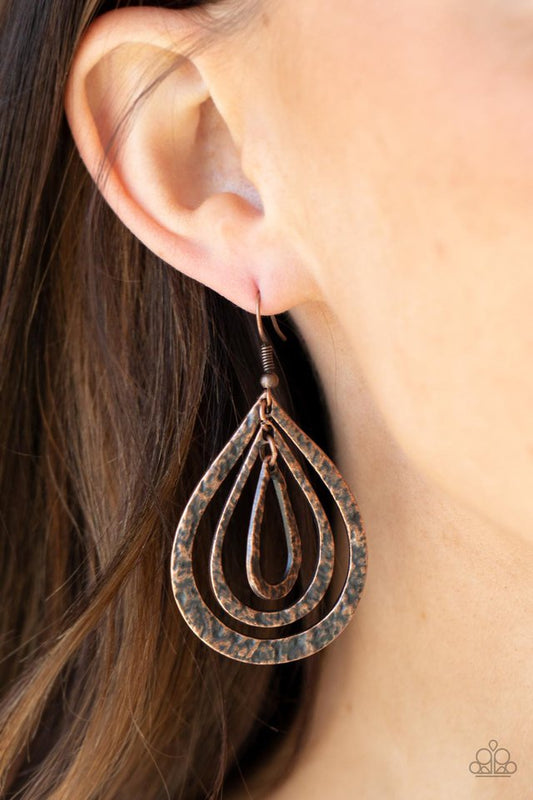 Plains Pathfinder - Copper - Paparazzi Earring Image