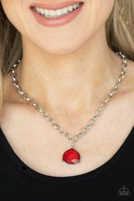 Gallery Gem - Red - Paparazzi Necklace Image