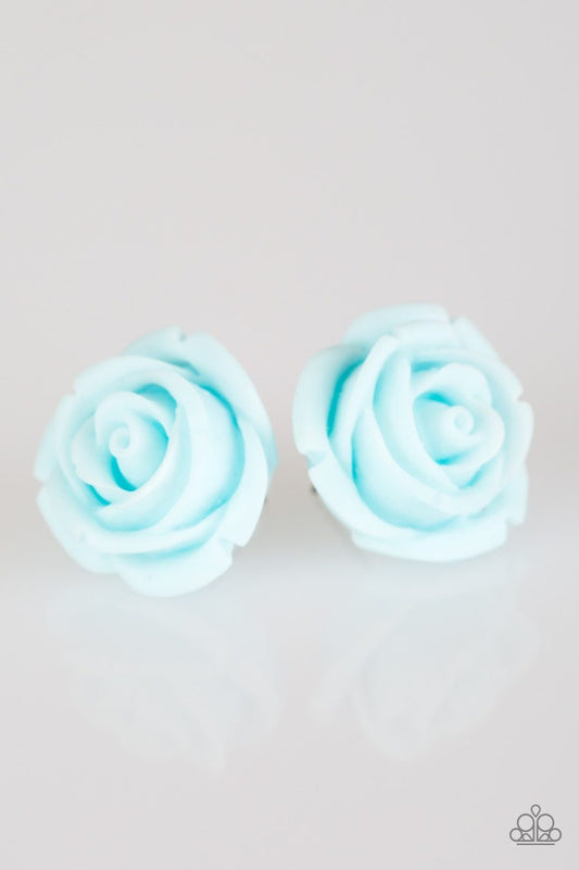 Paparazzi Earring ~ Rose Roulette - Blue