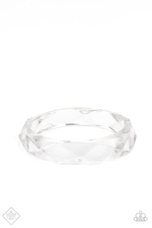 ​Clear-Cut Couture - White - Paparazzi Bracelet Image