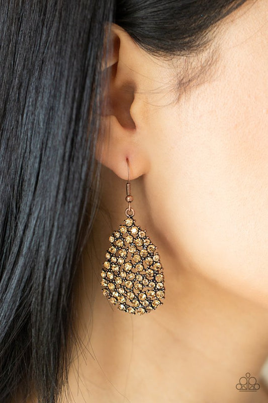 ​Daydreamy Dazzle - Copper - Paparazzi Earring Image
