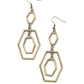 Geometric Maven - Brass - Paparazzi Earring Image