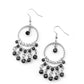 Cosmic Chandeliers - Black - Paparazzi Earring Image