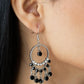 Cosmic Chandeliers - Black - Paparazzi Earring Image