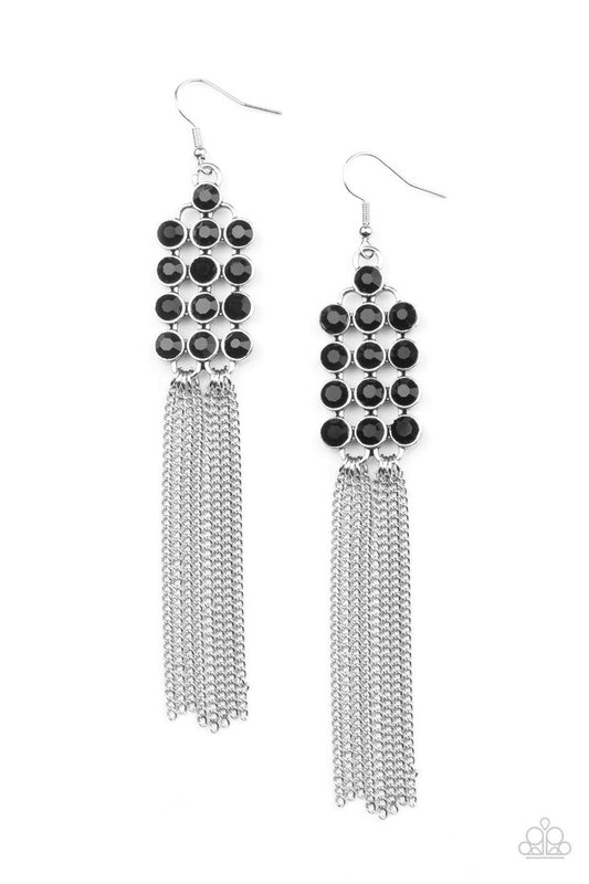 Tasteful Tassel - Black - Paparazzi Earring Image