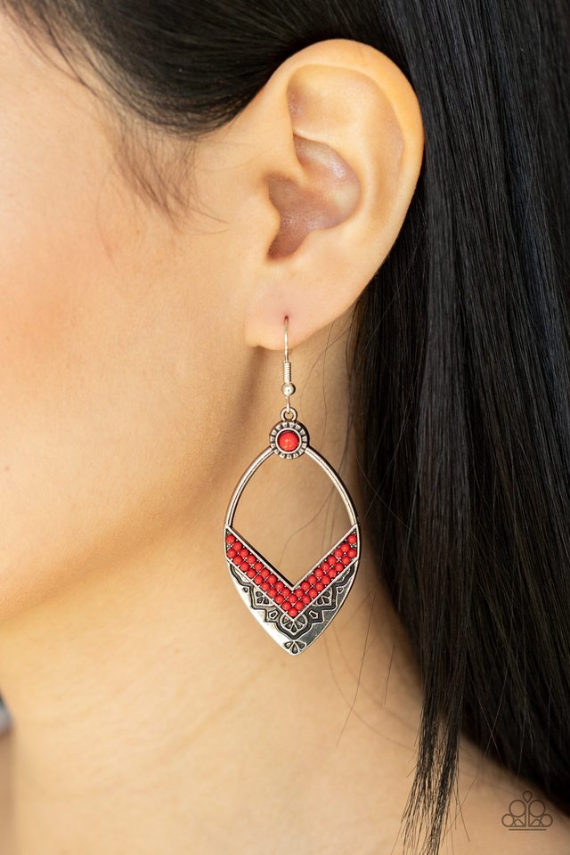 Indigenous Intentions - Red - Paparazzi Earring Image