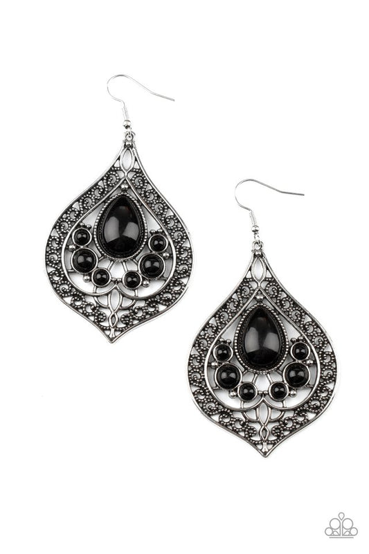 New Delhi Nouveau - Black - Paparazzi Earring Image