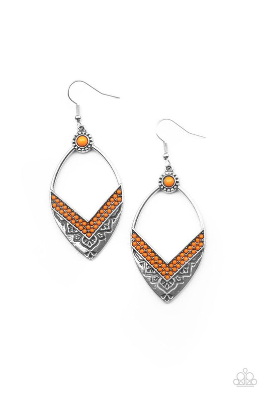 ​Indigenous Intentions - Orange - Paparazzi Earring Image