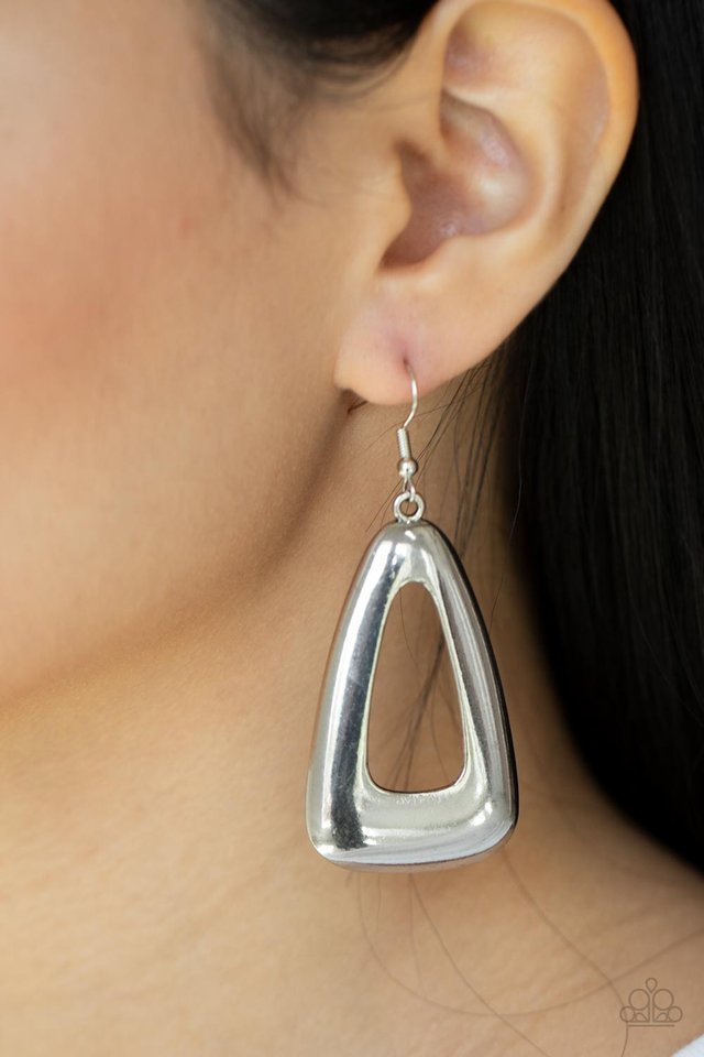 Irresistibly Industrial​ - Silver - Paparazzi Earring Image